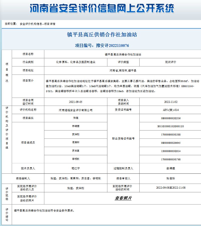 镇平县高丘供销合作社加油站现状