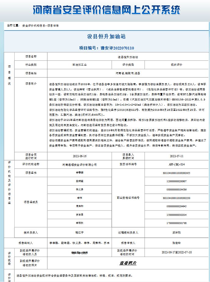 浚县恒升加油站现状